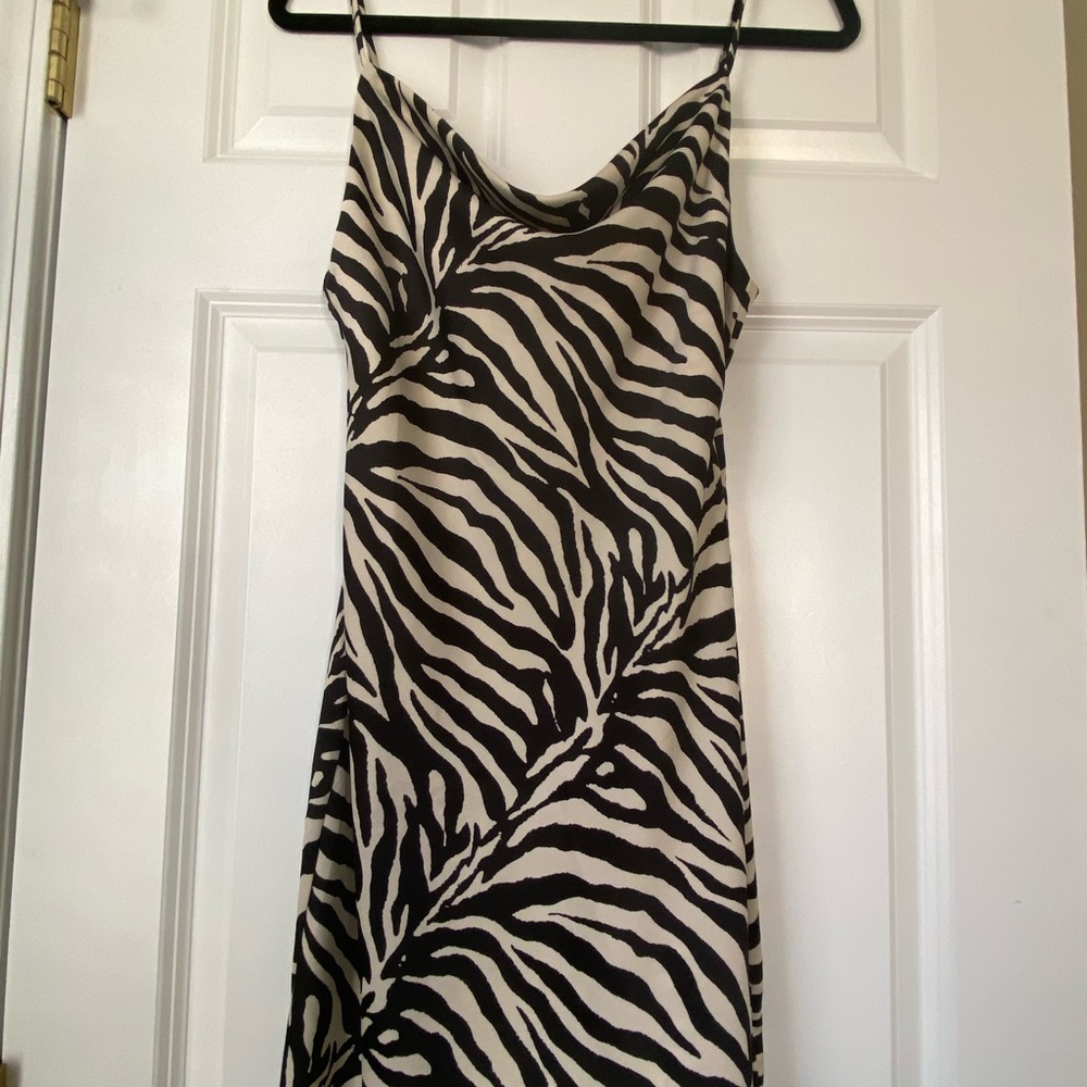 Urban Outfitter Cowl Neck Zebra Mini Dress
